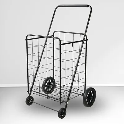 CARSTY Folding Shopping Cart Utility Grocery Trolley Laundry Jumbo Basket Home • $49.99