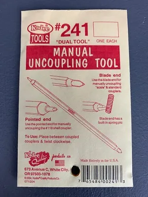 Kadee #241 Dual Tool - Manual Uncoupling Tool & Built In Spring Pic • $2.98