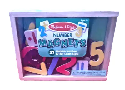 Melissa & Doug 37 Pc. Magnetic Wooden Numbers + Math Signs Toy NEW • $12.89