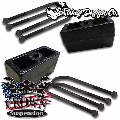 1980-2003 Ford F150 Rear 3  Lift Block Blocks Kit 12  Round U-Bolt Bolts • $140