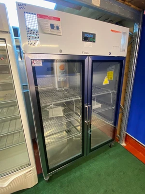 £1499.99 • Buy POLAR CW198 Upright Double Glass Door Display Fridge 1200Lt S/S Light Canopy