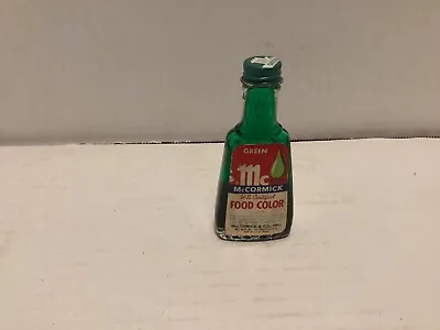 Vintage McCormick Green Food Coloring Bottle 1/2 Fl Oz. • $9.99