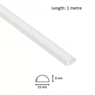 100 Cm Long D-Line 16 X 8 Mm Trunking White Cable Management Hide Cover Dline • £8.35