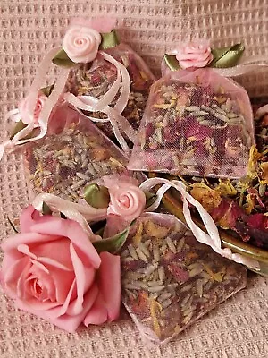 Homemade Organic Rose & Lavender Pot Pourri In Pink Organza Bags • £8