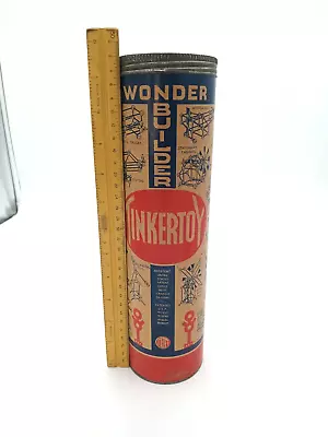 Vintage Tinker Toy Set Wonder Builder Tinkertoy With Original Lid • $20