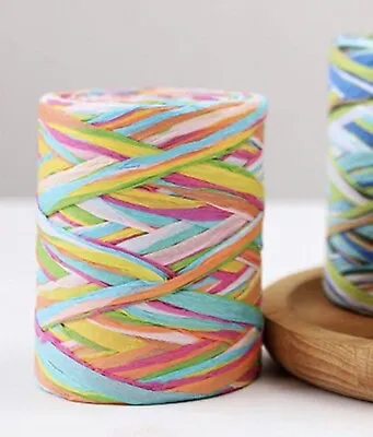 6 Ply Raffia Paper 80M Twine String Coloured Ribbon Craft Decorating Weaving NEW • £7.85