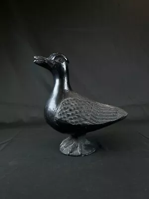 8.5  MEXICAN Art Pottery Duck/goose Vintage Gray Large Statue Figurines RARE • $30