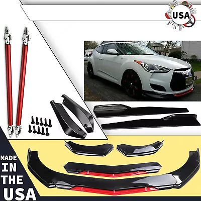 For Hyundai Veloster Front Bumper Lip Splitter Spoiler Body Kit+Side Skirt • $59.99