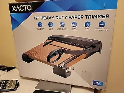 X-ACTO Paper Cutter 12 Sheet Heavy-Duty Wood Base Guillotine Trimmer • $32.21