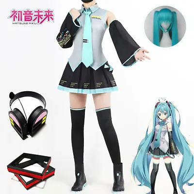 Miku Cosplay Costume Wig Shoes Headwear Japanese Anime Miku Cosplay Accessories  • $56.96
