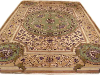 10' X 14' Green Semi-Antique Traditional Kermaan Rug S10-3353 • $15187.50