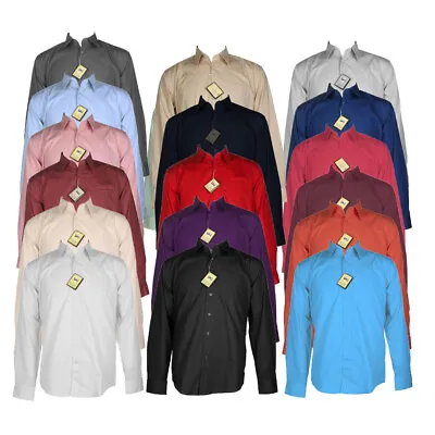 Men's Dress Shirt Long Sleeve Classic Fit Front Pocket Button Up Dress Shirt • $21.88