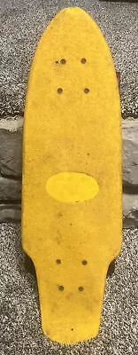 Vintage MAKAH Wedge Cheddar Cheese Yellow Plastic Skateboard 21.5”x 7” • $33.35