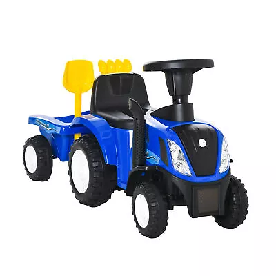 HOMCOM Ride On Tractor Toddler Walker Foot To Floor Slider 12-36 Months Blue • £48.99