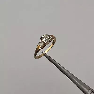 14k Yellow Gold Vintage .37ctw Old Mine Cut Diamond Engagement Ring Size 7 • $599.99