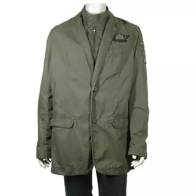 Vintage Y2K QS By S.OLIVER Military Convertible Jacket To Blazer Zip-Off XXL Grn • $125