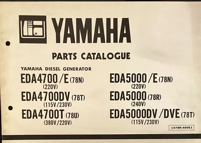 Yamaha Genuine-parts Book  EDA4700E EDA5000E  DIESEL GENERATOR 1985 • $30