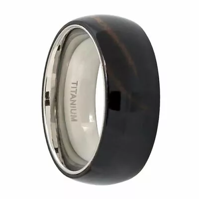 8mm Men's Or Ladies Titanium With Pure Dark Hawaiian Koa Wood Wedding Band Ring • $22.46