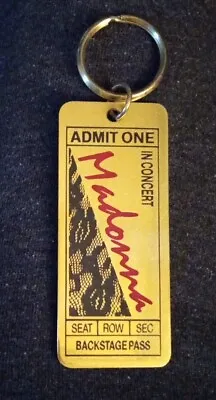 *unused* Madonna Who's That Girl Tour 1987 Vip Backstage Pass Keychain • $64.99