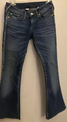 True Religion Dark Wash Blue Denim Carrie Flare Jeans Women's Size 26 • $19.77