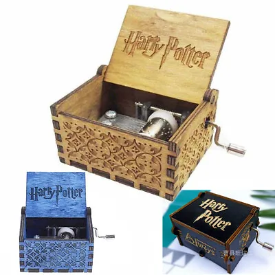 Harry Potter Music Box Engraved Wooden Hand Cranked Interesting Toys Gift New • £7.91