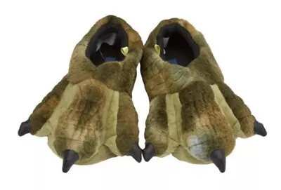 New Stride Rite Plush Slippers - Green Dino Claws Monster  Size Large 10-12 • $9.97