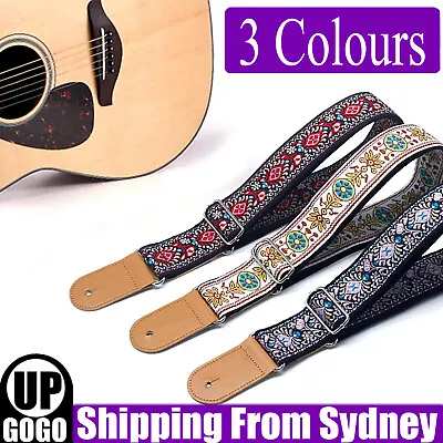 $7.45 • Buy Vintage Flowers Guitar Strap Replacement Adjustable Belt Acoustic Electric Bass