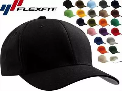 $10.95 • Buy Original Flexfit Fitted Baseball Hat 6277 Wooly Combed Twill Cap Blank Flex Fit