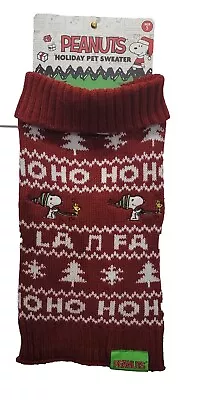 Peanuts Snoopy Dog Pet Red Holiday Christmas Sweater SMALL • $14.99