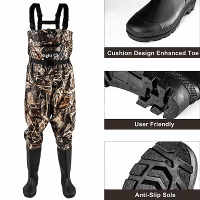 Camo Fishing Chest Waders For Men & Women，Duck Hunting Waders With Boot • $65.99