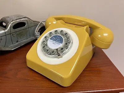 Wild & Wolf 746 Push Button Yellow Mustard Telephone Vintage Retro Style Phone • $36.99