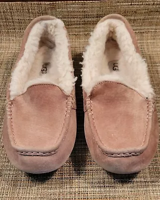 UGG Women's Ansley Chestnut Suede/Sherpa Slippers Slip On Shoes Size 10 • $24.09