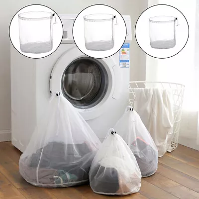 Washing Machine Mesh Net Bags Laundry Bag Large Thickened Wash Bags Reusable • £2.99