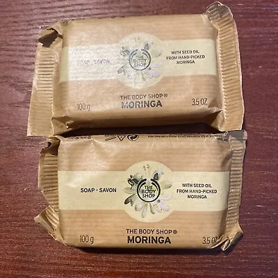 The Body Shop Moringa Bar Soap Full Size 3.5 OZ Lot Of 2 • $9.99