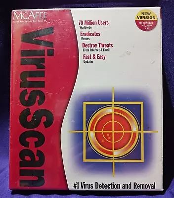 McAfee Virus Scan Software SEALED IN BOX For Win ME 2000 98 95 NT • $34.99