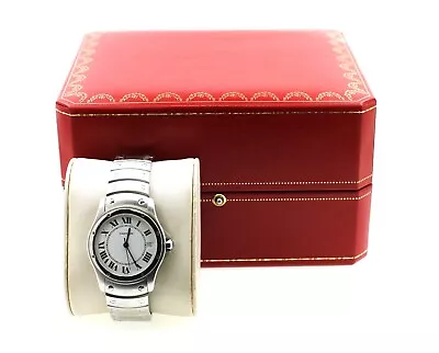 Unisex Cartier Santos Ronde  1920-1 White Dial Automatic Movement 33mm Box Paper • $2450