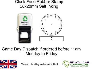 Clock Face Rubber Stamp 5280 Time Educational School Teaching Teacher Aid • £21.96