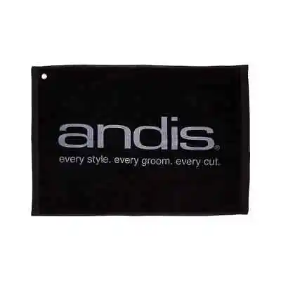 ANDIS Barber Towel Shave Black Cotton Jacquard Shaving Hair Face Bath Wash NEW • $14.49