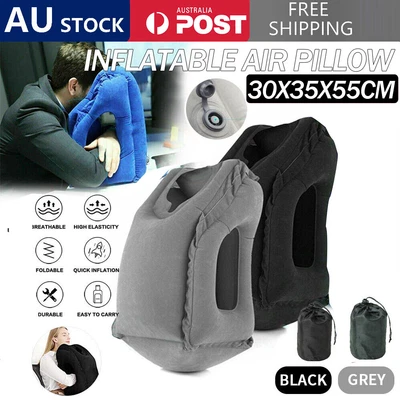 $13.90 • Buy Inflatable Air Cushion Travel Pillow For Airplane Office Nap Rest Neck Head Chin
