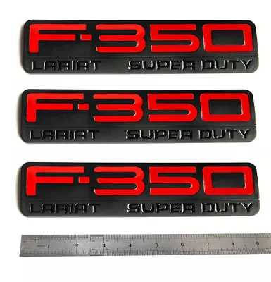 3x OEM Red F350 Lariat Super Duty  Emblems Badge F For Fits F-350 Lariat Black • $50.95