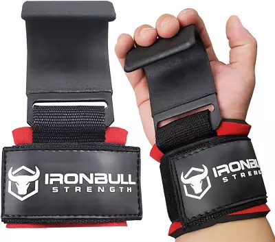 Iron Bull Strength Weight Lifting Steel Hooks (Pair) – Heavy Duty Lifting Wrist  • $41.06