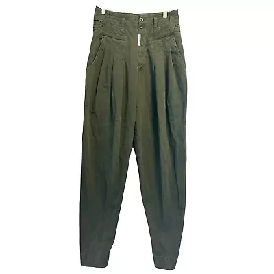 VTG 80s Z. Cavaricci Pants Green Parachute Pleated High Waist Pants Size 30 USA • $103.95