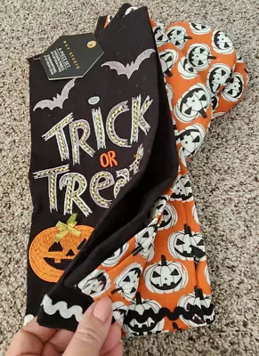 Max Studio  Trick Or Treat   EMBROIDERED 2 Kitchen Towels PLUS 2 Oven Mitts NWT • $24.99