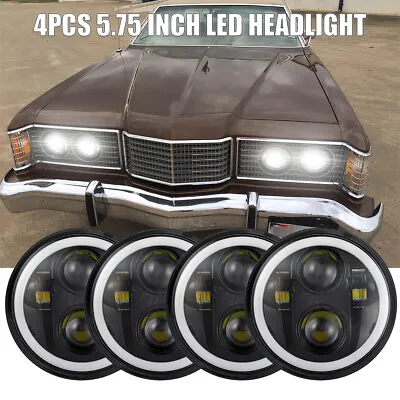 4x 5.75  5-3/4inch Round LED Headlights Hi-Lo DRL For 1962-1974 Ford Galaxie 500 • $139.99