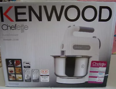 Kenwood Chefette HM680 350w 5 Speed With Dough Hooks Lightly Used In Box • £38