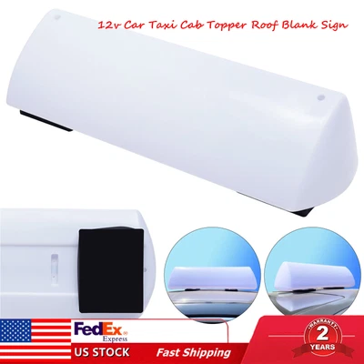 $30.40 • Buy 12v Car Taxi Cab Topper Roof Blank Sign Light LED Advertising Light White 55CM