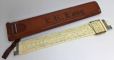 Vintage Keuffel & Esser 4081-3 924938 Slide Rule Log & 4081-35 Case • $19.95