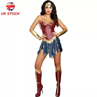 £19.99 • Buy Adult Movie Wonder Woman Diana Superhero Costume Women Fancy Dress