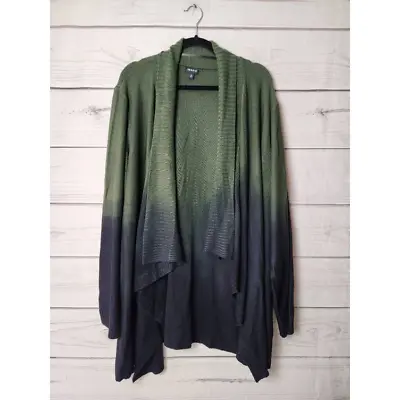 $30 • Buy Torrid Womens Cardigan Sweater Green Black Ombre Long Sleeve Tight Knit Plus 5