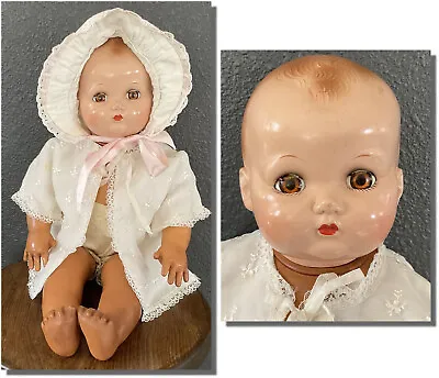 Vintage Ideal 20” Plassie Doll Magic Skin Hard Plastic Head Brown Eyes CUTE • $58.99
